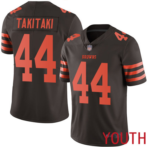 Cleveland Browns Sione Takitaki Youth Brown Limited Jersey 44 NFL Football Rush Vapor Untouchable